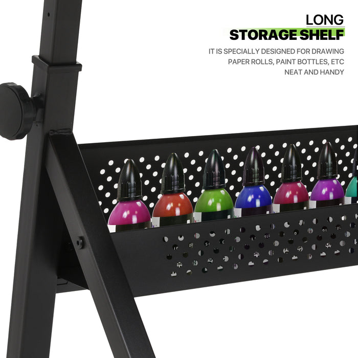 Professional Tempered Glass Drafting Table with Adjustable Angle and Bonus Stool - Monsta Online