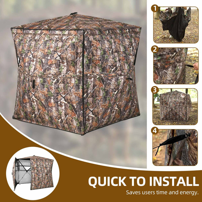 360 View Camouflage See Through Hunting Blind with Full Side Entry for 2 to 3 Persons - Monsta Online