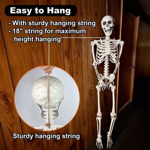 5.5FT Realistic Halloween Hanging Skeleton for Creepy Yard Decoration - Monsta Online