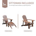 Classic Wooden Adirondack Outdoor Chair with Footrest for Patio and Poolside Comfort - Monsta Online