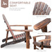 Classic Wooden Adirondack Outdoor Chair with Footrest for Patio and Poolside Comfort - Monsta Online