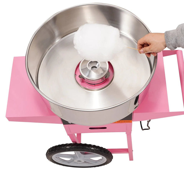 Heavy - Duty 1000W Cotton Candy Machine with Mobile Cart and Steel Bowl - Monsta Online