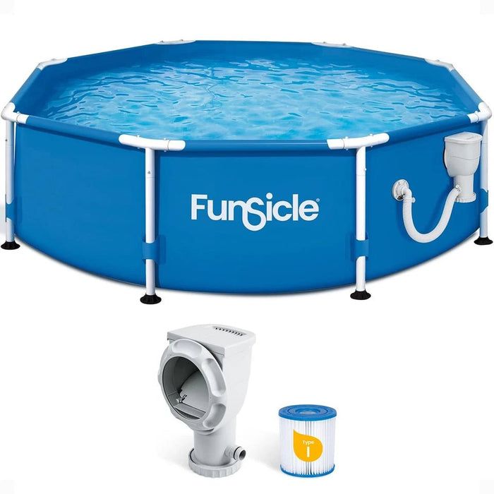Premium 8ft Round Above Ground Pool Set Sturdy Frame for Outdoor Fun - Monsta Online