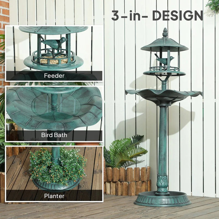 Elegant 3 - in - 1 Bird Bath with Feeder and Planter for a Charming Garden - Monsta Online
