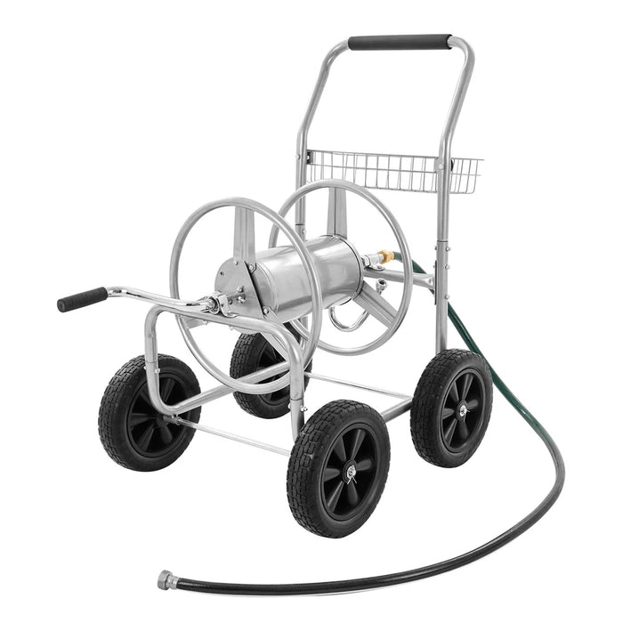 Portable Garden Hose Reel Cart with Wheels and Storage Basket - Monsta Online