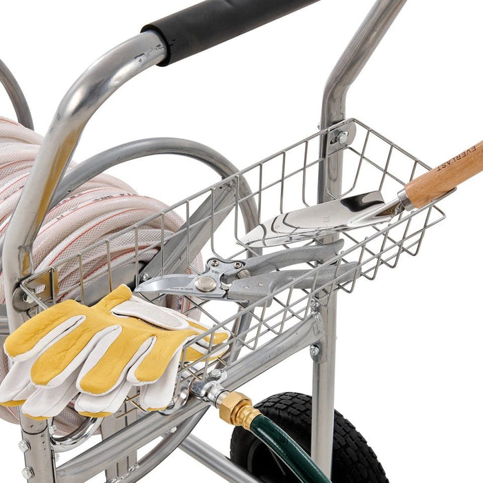 Portable Garden Hose Reel Cart with Wheels and Storage Basket - Monsta Online