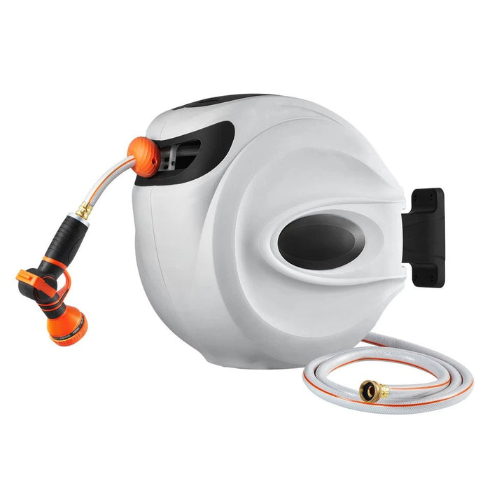 65ft Retractable Garden Hose Reel with 180° Swivel Wall Mount Design - Monsta Online