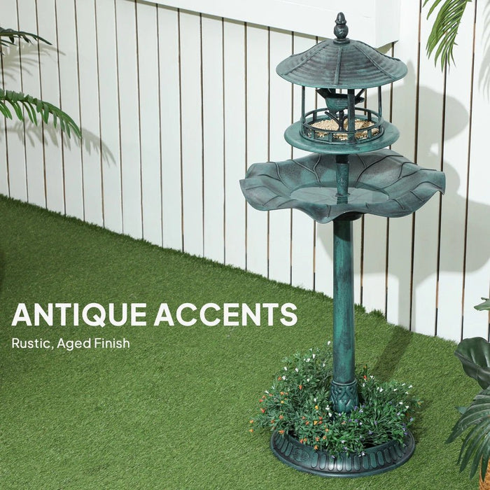 Elegant 3 - in - 1 Bird Bath with Feeder and Planter for a Charming Garden - Monsta Online