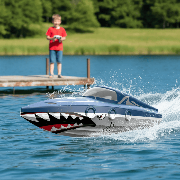 Shark Wave: High Speed RC Boat 2.4GHz Remote Control With Dual Batteries for Kids - Monsta Online