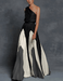 Wexley One - Shoulder Maxi Dress – Women's Asymmetric Pleated Colour - Block Dress - Monsta Online