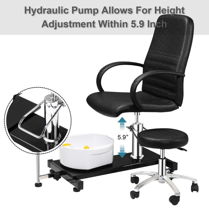 Professional No - plumbing Spa Pedicure Chair with Foot Bath and Rolling Stool - Monsta Online
