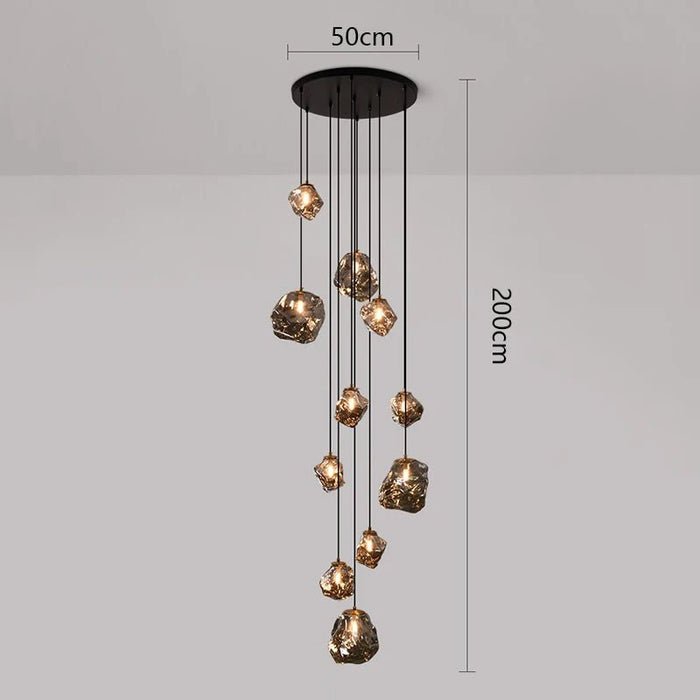 Nordic Staircase Chandelier – Dimmable LED Pendant Light for Grand Foyers & Villa Interiors - Monsta Online
