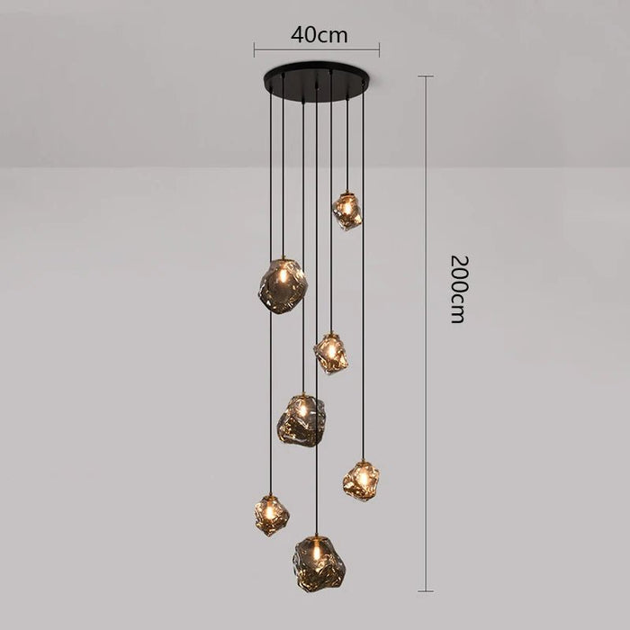 Nordic Staircase Chandelier – Dimmable LED Pendant Light for Grand Foyers & Villa Interiors - Monsta Online
