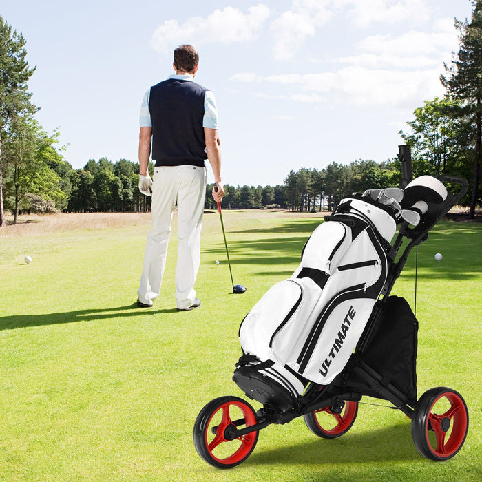 Premium Folding Golf Push Cart with Adjustable Ergonomic Handle and Storage Bag - Monsta Online