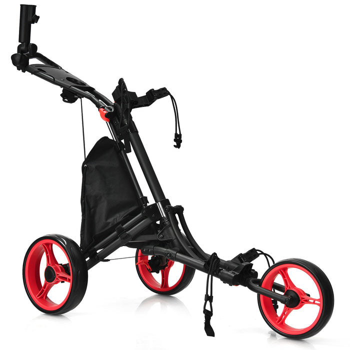 Premium Folding Golf Push Cart with Adjustable Ergonomic Handle and Storage Bag - Monsta Online