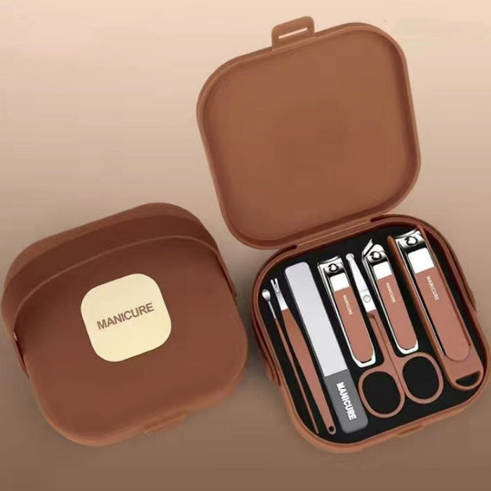 Luxury 7 - Piece Manicure Set – Portable Nail Care Kit with Precision Clippers & Case - Monsta Online