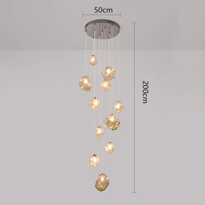 Nordic Staircase Chandelier – Dimmable LED Pendant Light for Grand Foyers & Villa Interiors - Monsta Online