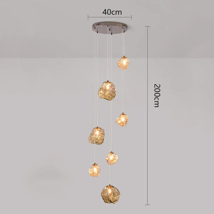 Nordic Staircase Chandelier – Dimmable LED Pendant Light for Grand Foyers & Villa Interiors - Monsta Online