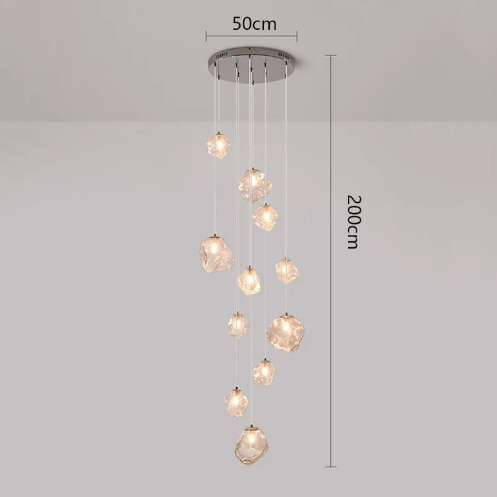 Nordic Staircase Chandelier – Dimmable LED Pendant Light for Grand Foyers & Villa Interiors - Monsta Online