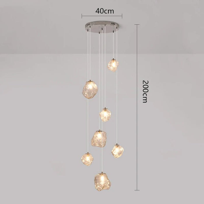 Nordic Staircase Chandelier – Dimmable LED Pendant Light for Grand Foyers & Villa Interiors - Monsta Online