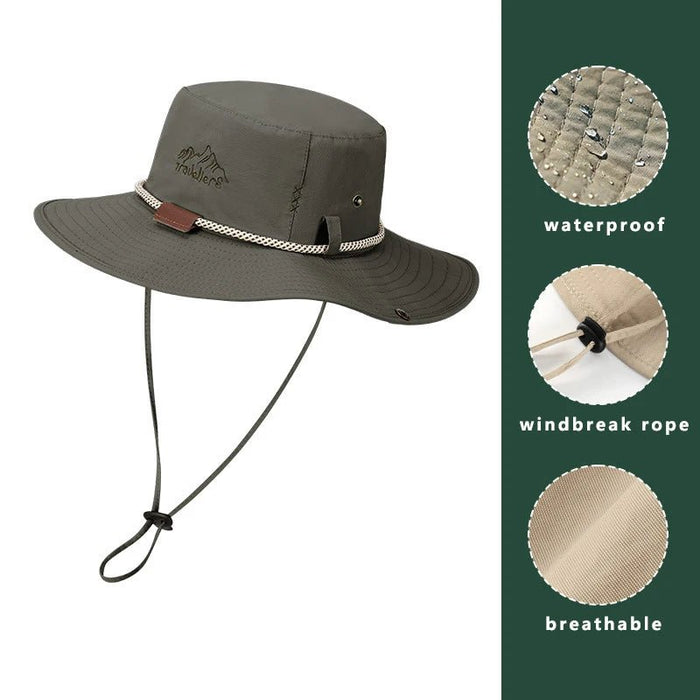 Cowboy - Style UPF 50+ Wide Brim Bucket Sun Hats for Men - Monsta Online