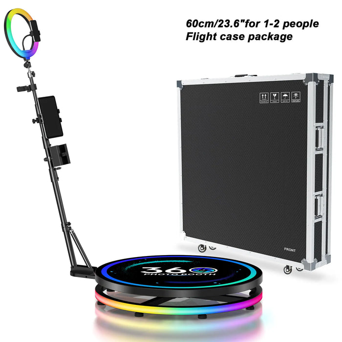 Deluxe 360 Photo Booth Machine with App Control and Flight Case - Monsta Online
