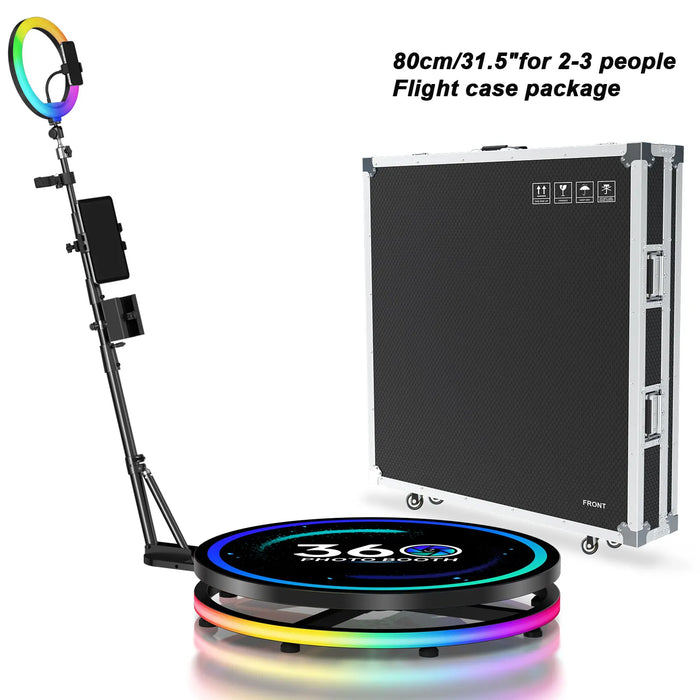 Deluxe 360 Photo Booth Machine with App Control and Flight Case - Monsta Online