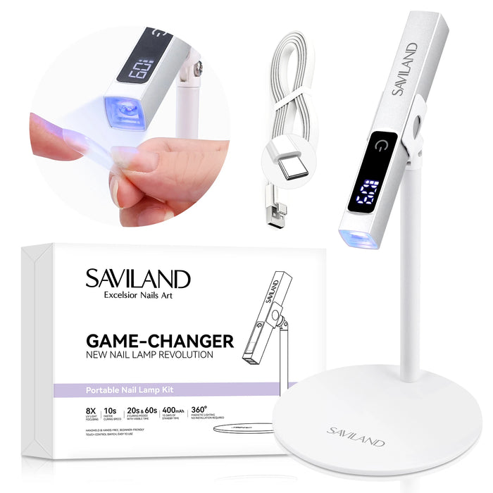Mini Rechargeable UV Nail Lamp with Smart Display and Magnetic Stand - Monsta Online