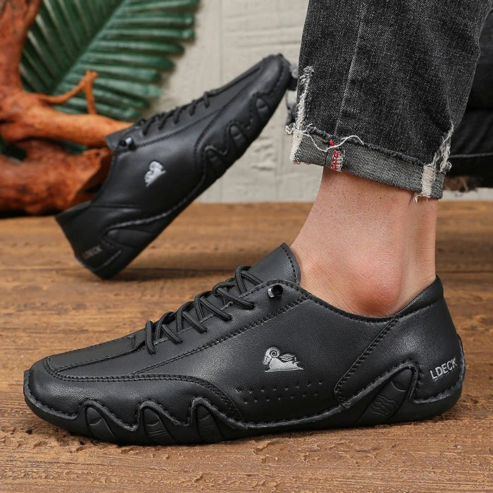 Men's Waterproof Leather Slip - On Loafers – Breathable Anti - Slip Casual Walking Shoes - Monsta Online