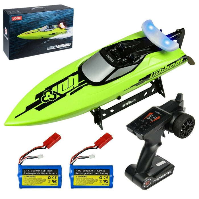 Brushless 25MPH High - Speed RC Racing Boat With LED Light - Monsta Online