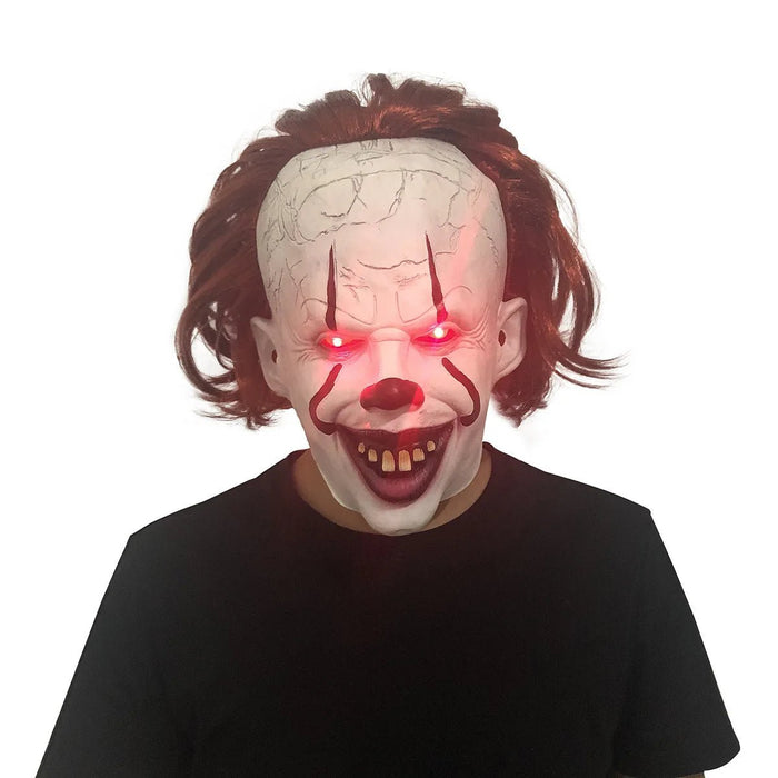 Halloween Pennywise Clown Mask with Light - Up Eyes Scary Costume - Monsta Online