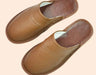 Men's Black Cowhide Leather Slippers – Arch Support, Non - Slip & Lightweight Footwear - Monsta Online