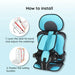 Portable Foldable Child Booster Seat – Lightweight Travel Car Seat with Safety Harness - Monsta Online